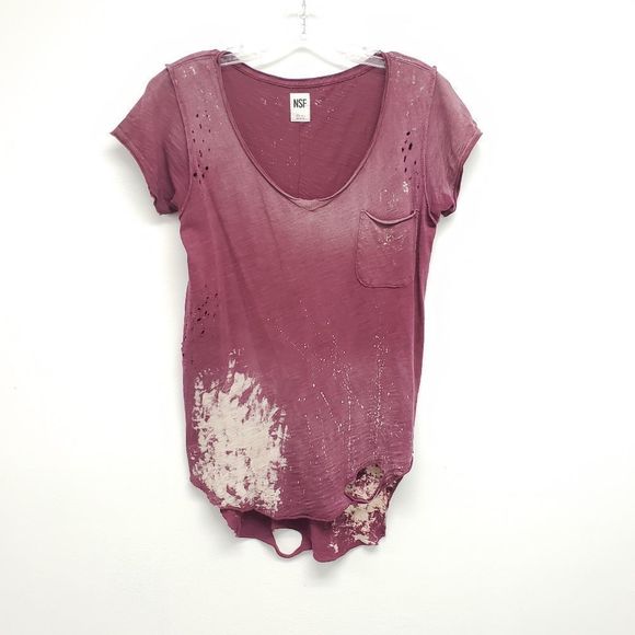NSF Destroyed Bleached TShirt Size Extra Small - Picture 1 of 11